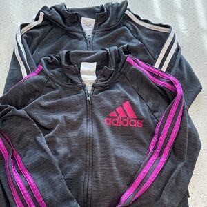 Adidas Kids' Charcoal and Magenta Hoodies